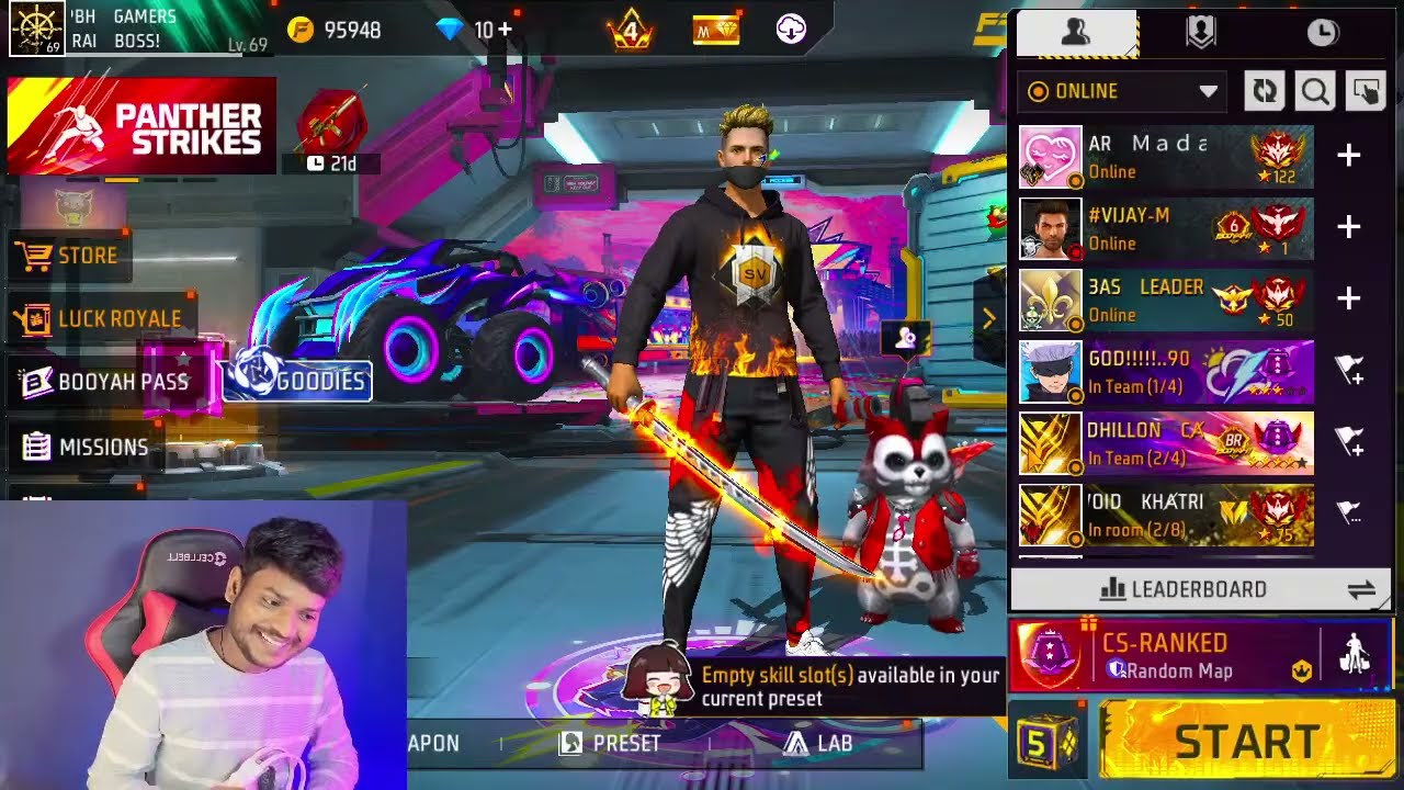 TOP 1 FREE FIRE LIVE V BADGE GUILD TESTING | GUILD TEST | GIVEAWAY REDEEM CODE FF