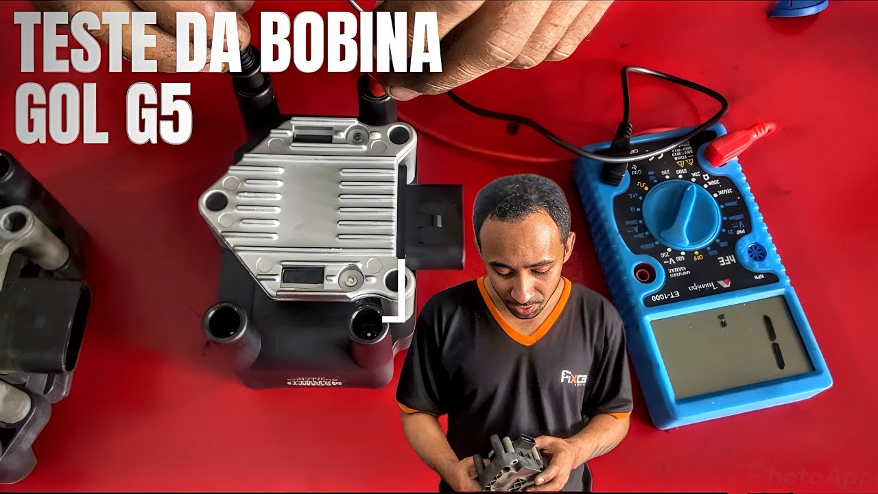 teste da bobina de ignição do gol G5 com multímetro