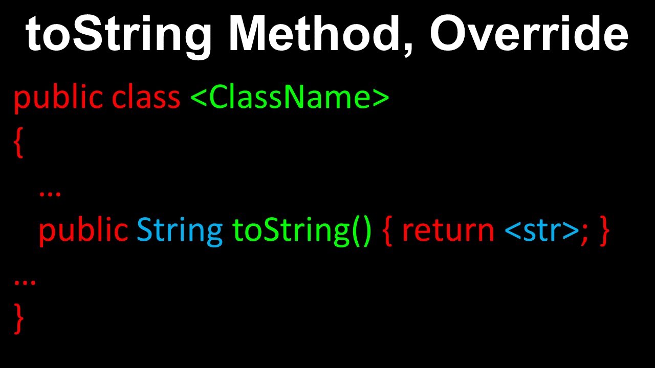 toString Method, Override - AP Computer Science A