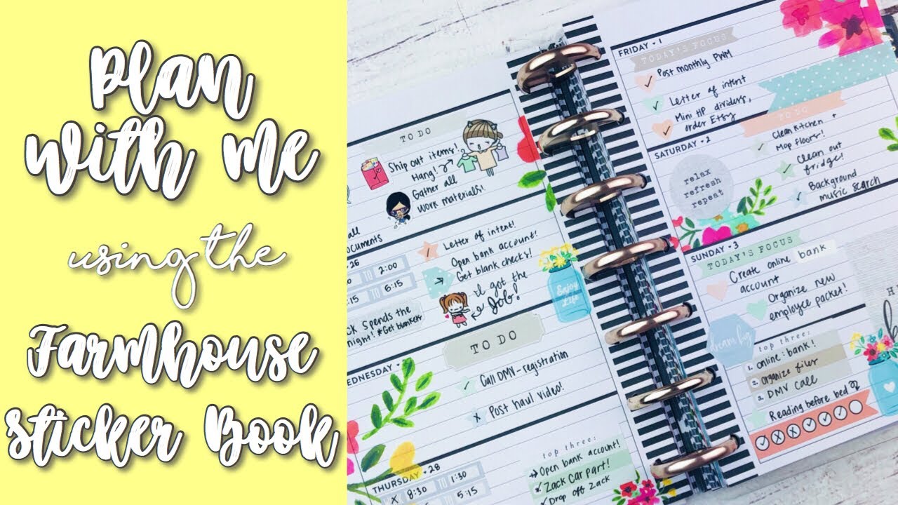 Plan With Me! | Mini Happy Planner | 🌿 Farmhouse Sticker Book! 🌿