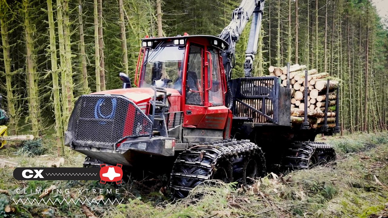 Komatsu 855 forwarder with Clark Tracks CX Climbing Xtreme tracks