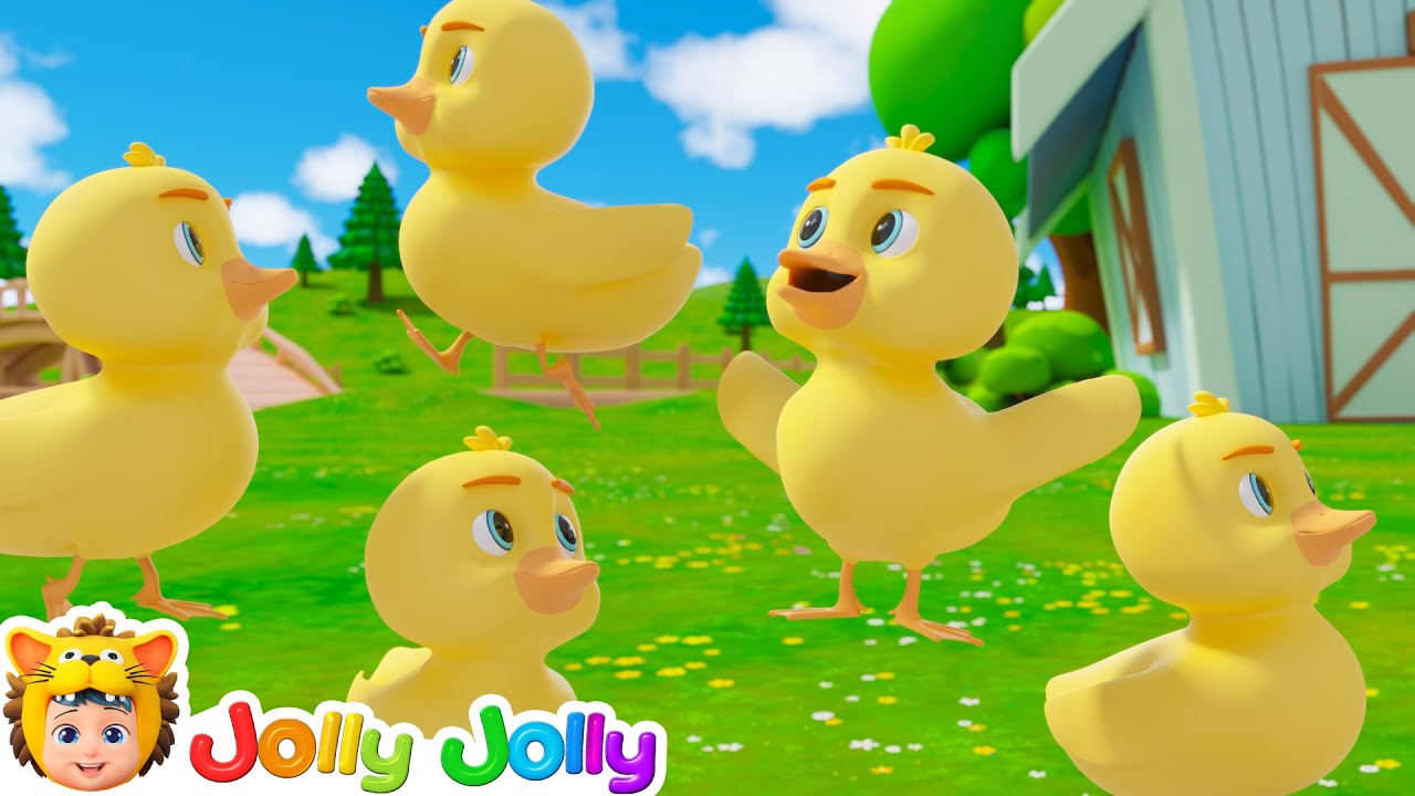 Cinco Patitos🦆 | Aprender Números del 1 al 5 | Jolly Jolly Canciones Infantiles & Videos para Niños