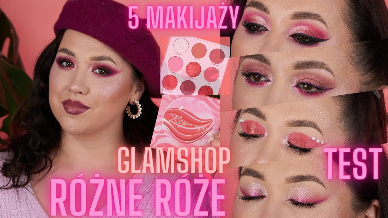 TEST || GLAMSHOP | 💕RÓŻNE RÓŻE💕 | 5 MAKIJAŻY | TEST WSZYSTKICH CIENI | Czy tę paletę WARTO kupić? 🤔