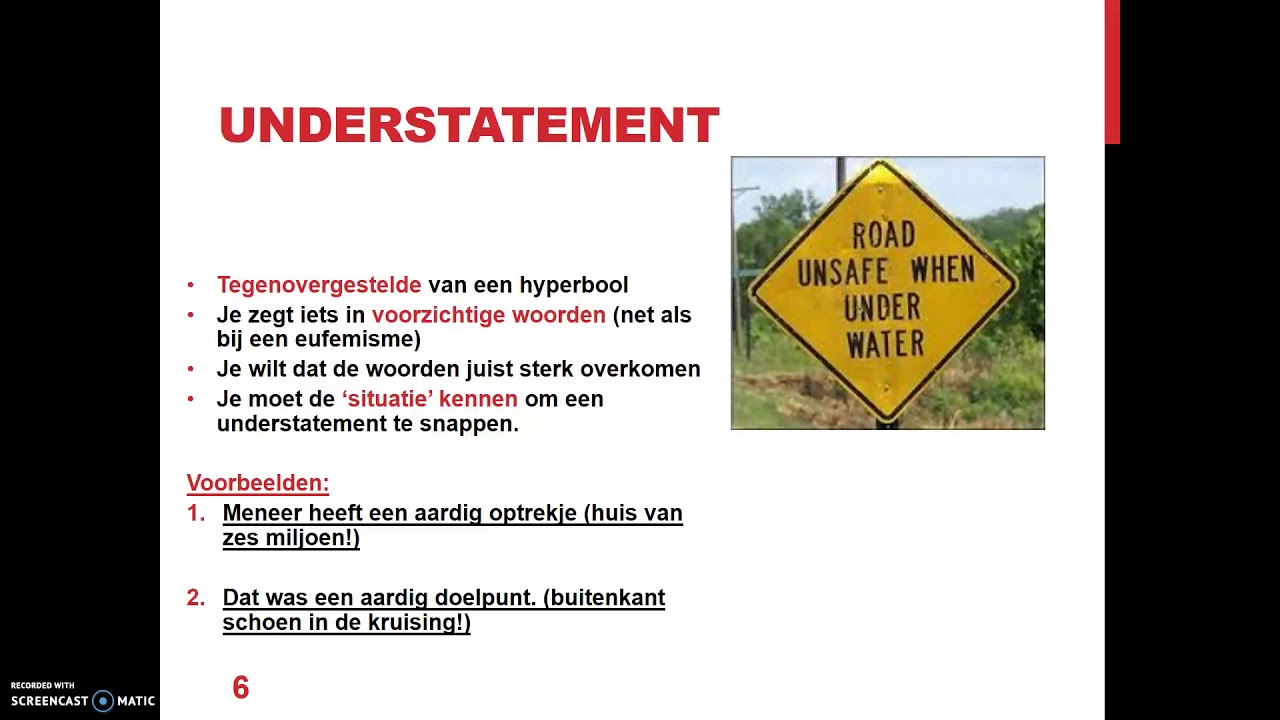 stijlfiguren: hyperbool, eufemisme, understatement