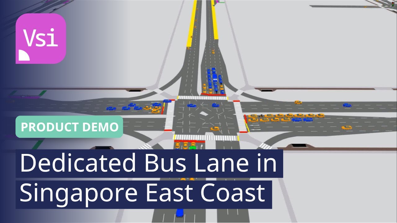 Dedicated Bus Lane in Singapore East Coast | PTV Vissim | Product Demo