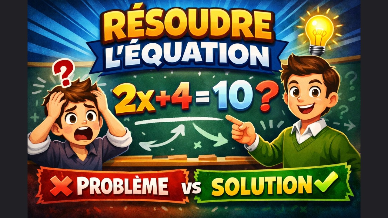 Résoudre l’équation 2x + 4 = 10 facilement | Maths collège (Méthode simple)