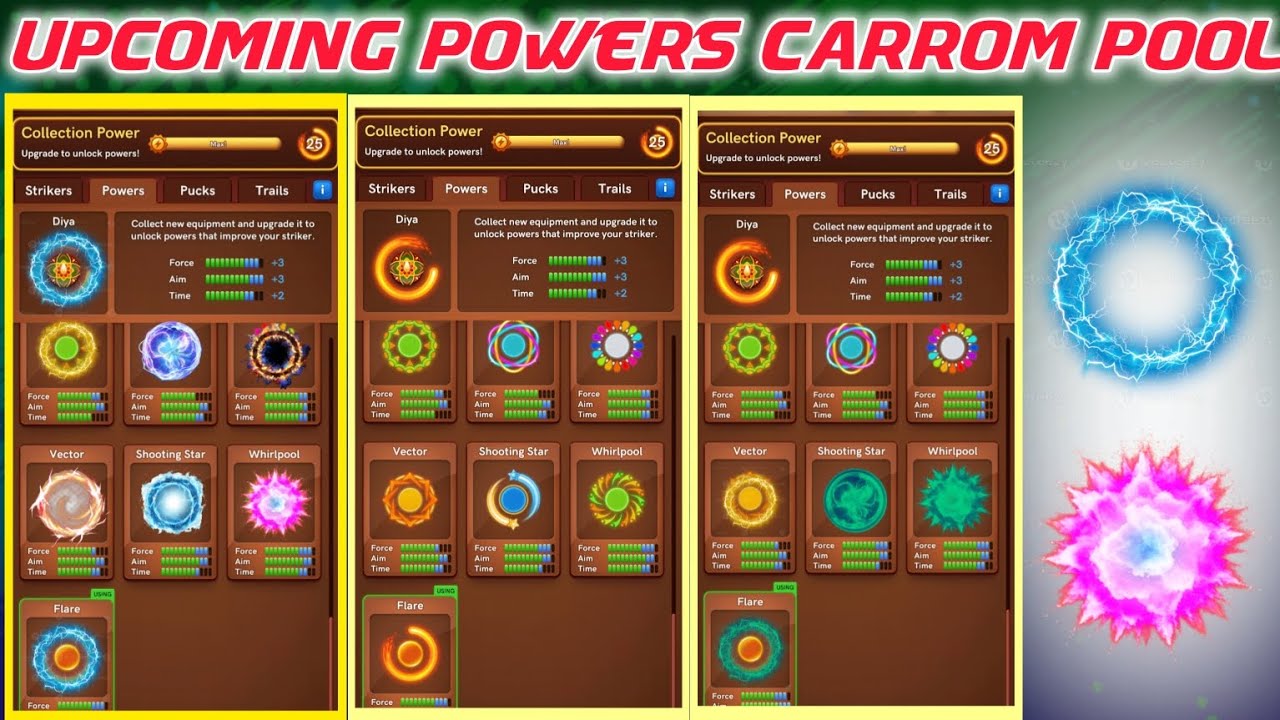 Upcoming New powers Carrom pool 🔥🥰 New power skinn🔥🔥#power #carrompool #update 
