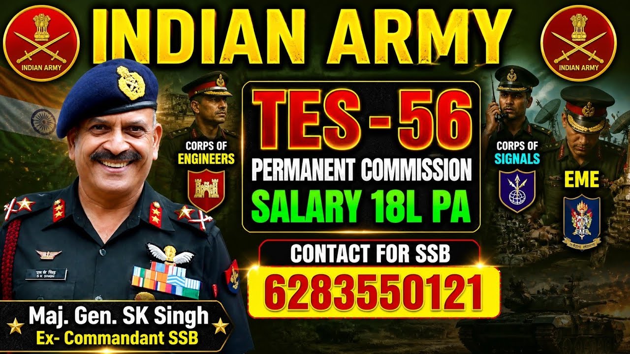 👉 12th Ke Baad Direct Officer 😳 TES-56 Indian Army | ₹18L Salary + SSB Guidance