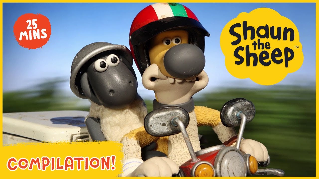 Shaun the Sheep's Adventures 🛵 | 25 MINS ⏱️ | Shaun the Sheep & Friends | Cartoons for Kids