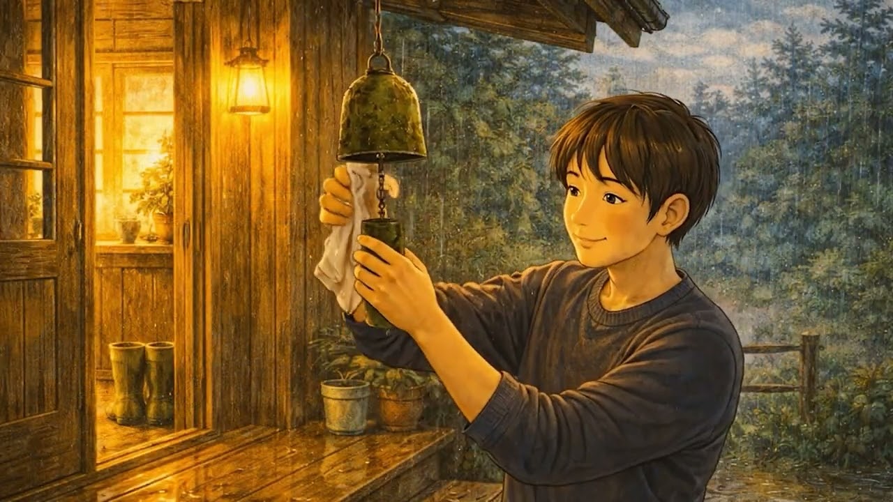 Rainy Village Day - Cooking Dinner, Lighting Lanterns & Cozy Family Moments | Ghibli-Style ASMR