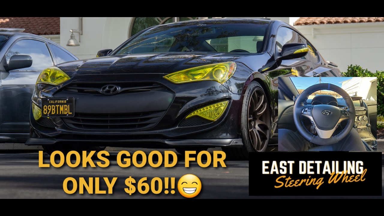 GENESIS COUPE CUSTOM STEERING WHEEL COVER INSTALL