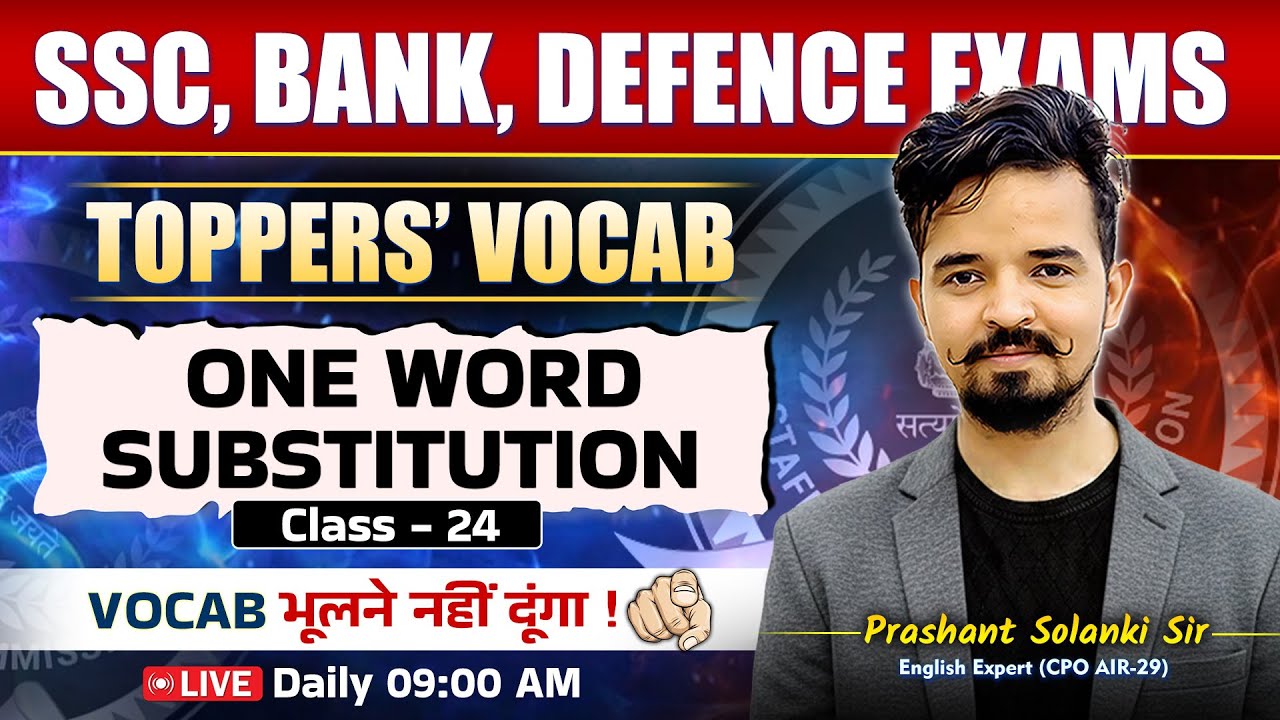Vocab Batch 📚 Class 24 | One Word Substitution | For All EXAMS | By Prashant Sir #vocabulary