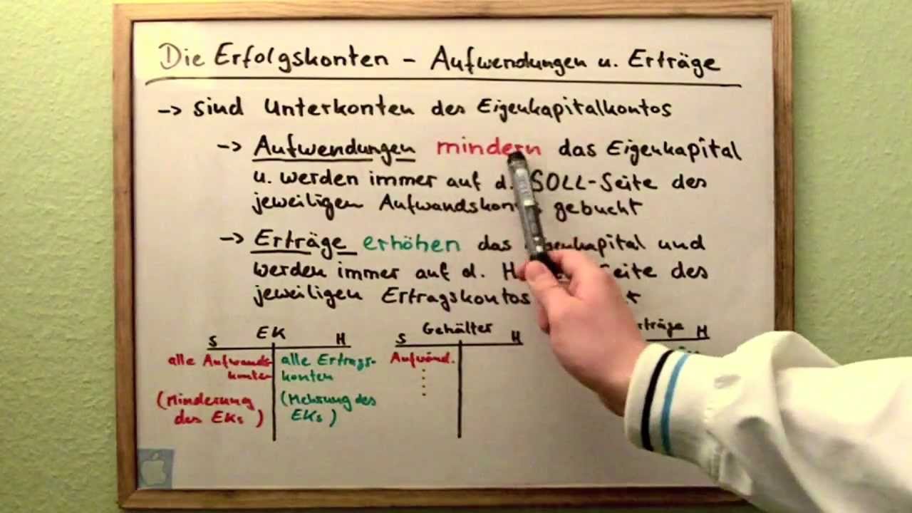 Erfolgskonten,  Aufwendungen und Erträge - einfach erklärt! (Full)