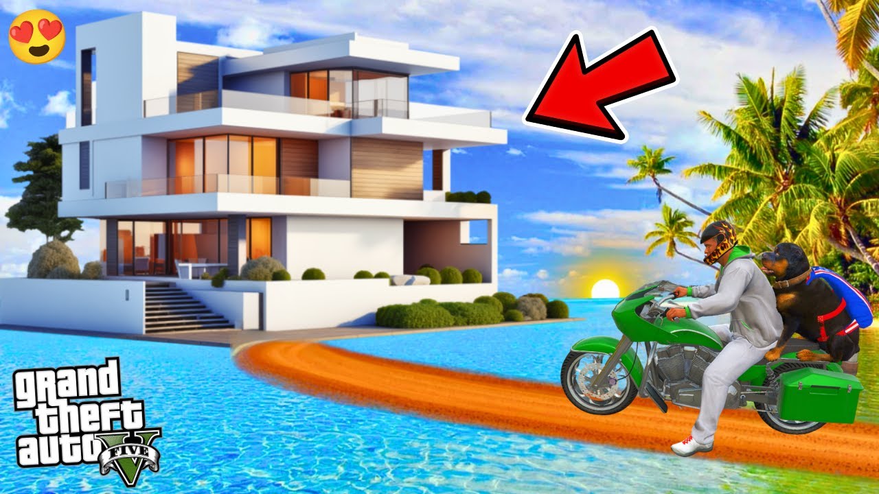 Franklin Buy Luxury Water House to Surprise Chop in GTA 5