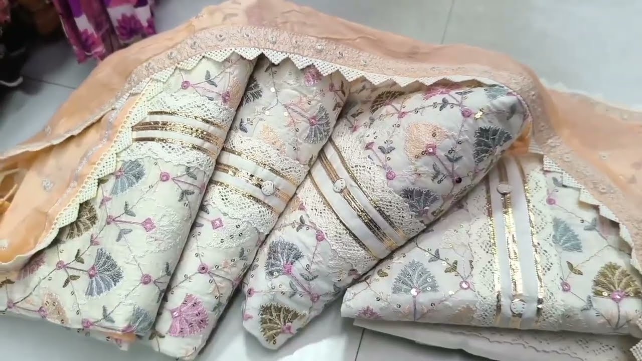 ইন্ডিয়ান দিল্লি বুটিকসের গর্জিয়াস কাজ করা থ্রি পিস🎉#boutique three piece#new latest fashion design