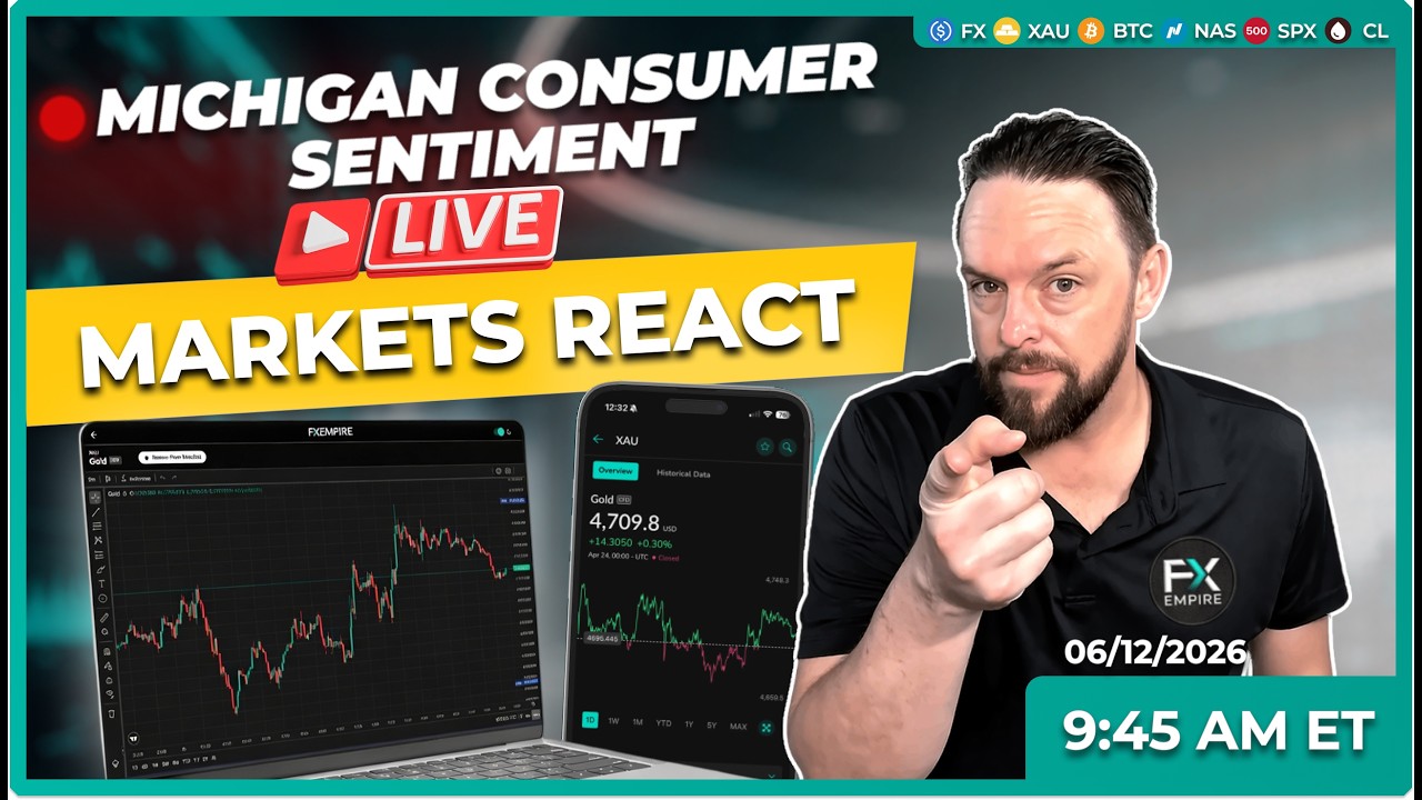 🚨 LIVE: Michigan Consumer Sentiment | Market Reaction, Stocks, Gold, Bitcoin and more (June 12)