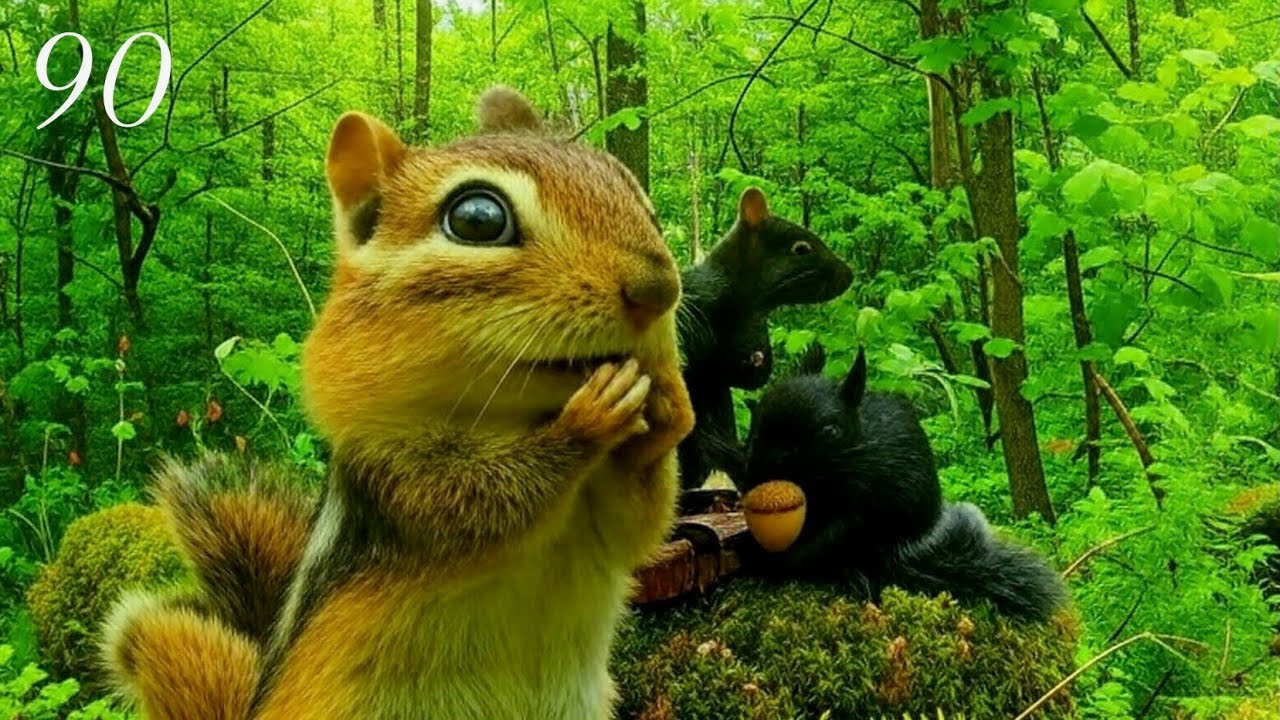 Cat & Dog TV: Squirrels and Chipmunks in a Beautiful Forest. 4K. Episode 90