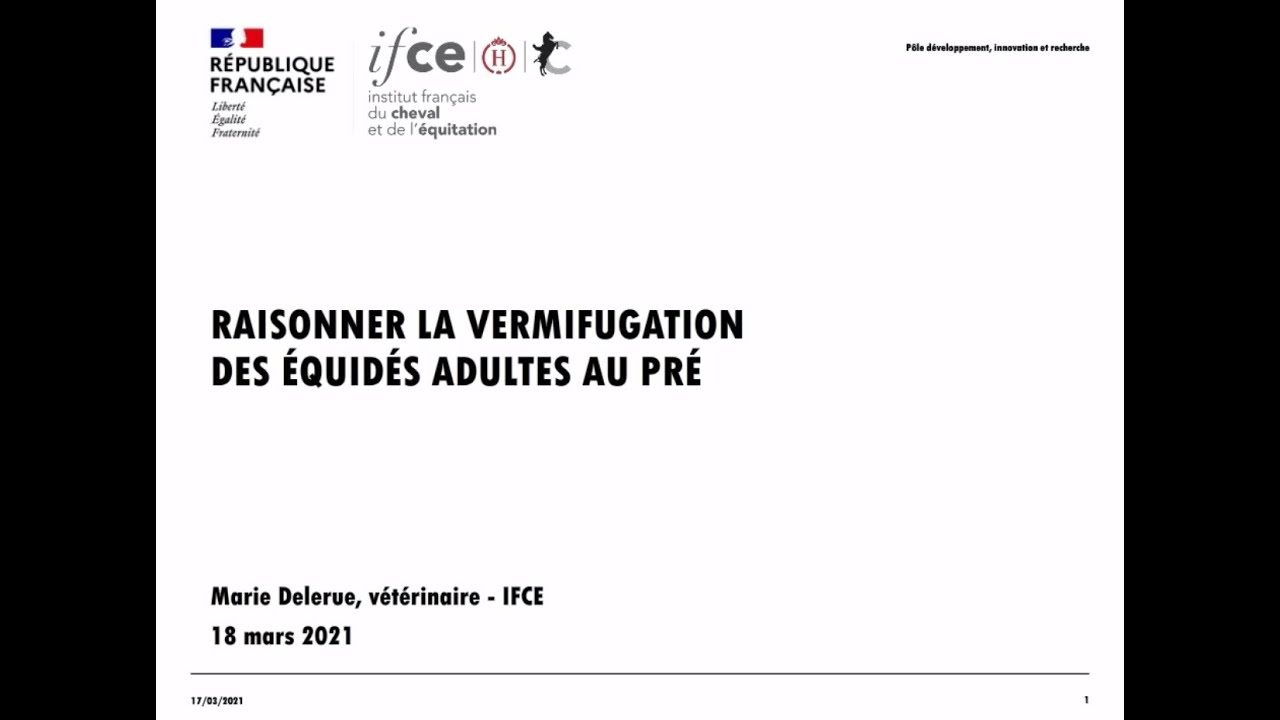 Raisonner la vermifugation des équidés adultes au pré - Marie Delerue