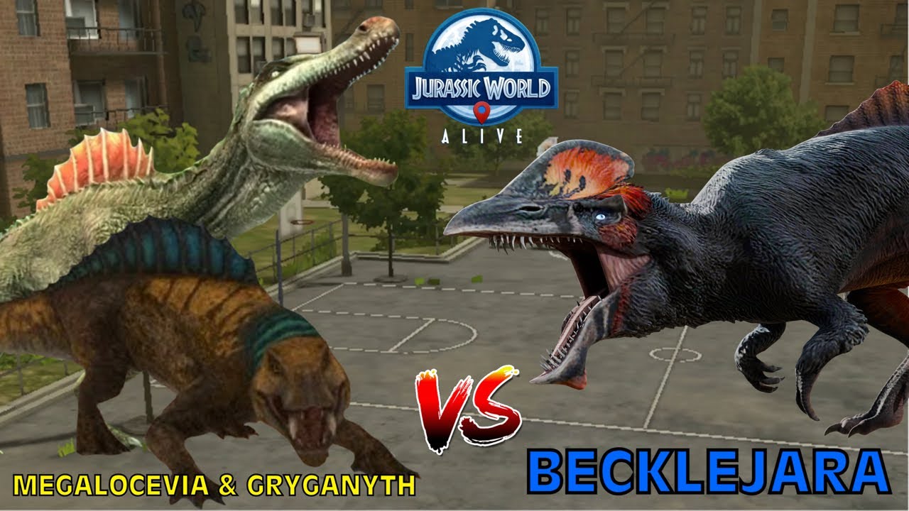 Megalocevia & Gryganyth vs Becklejara - Jurassic World Alive