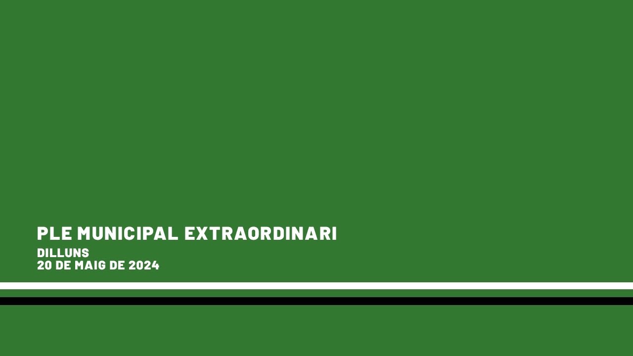 Ple Municipal Extraordinari - 20 de maig de 2024