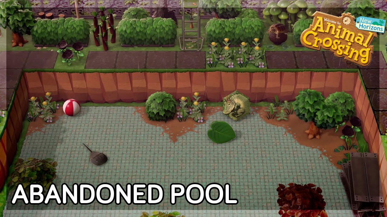 Abandoned Pool 💧 (speed build) // Swampcore Island // Animal Crossing