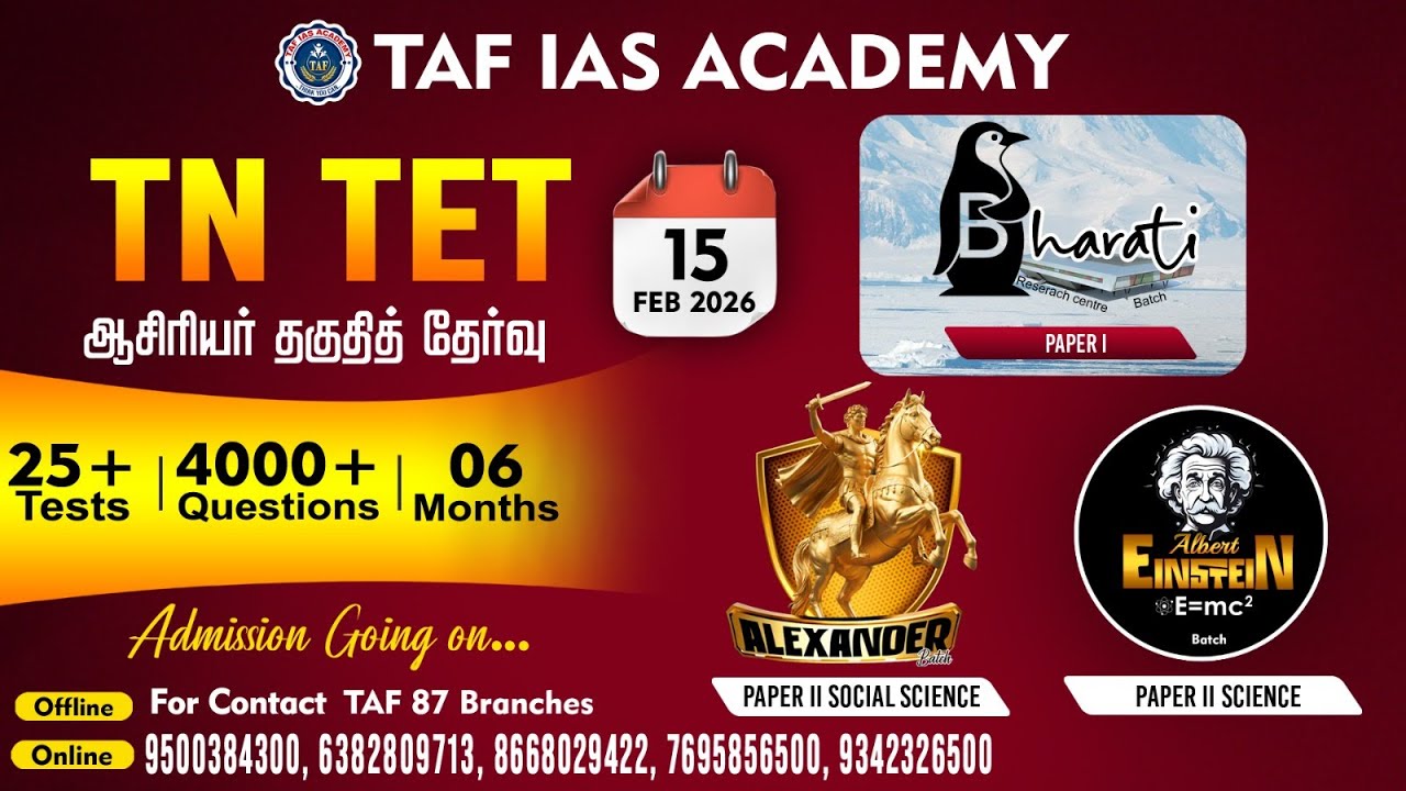 🔴TET PAPER - 1 & 2 | TEST BATCH ANNOUNCEMENT |  TAF