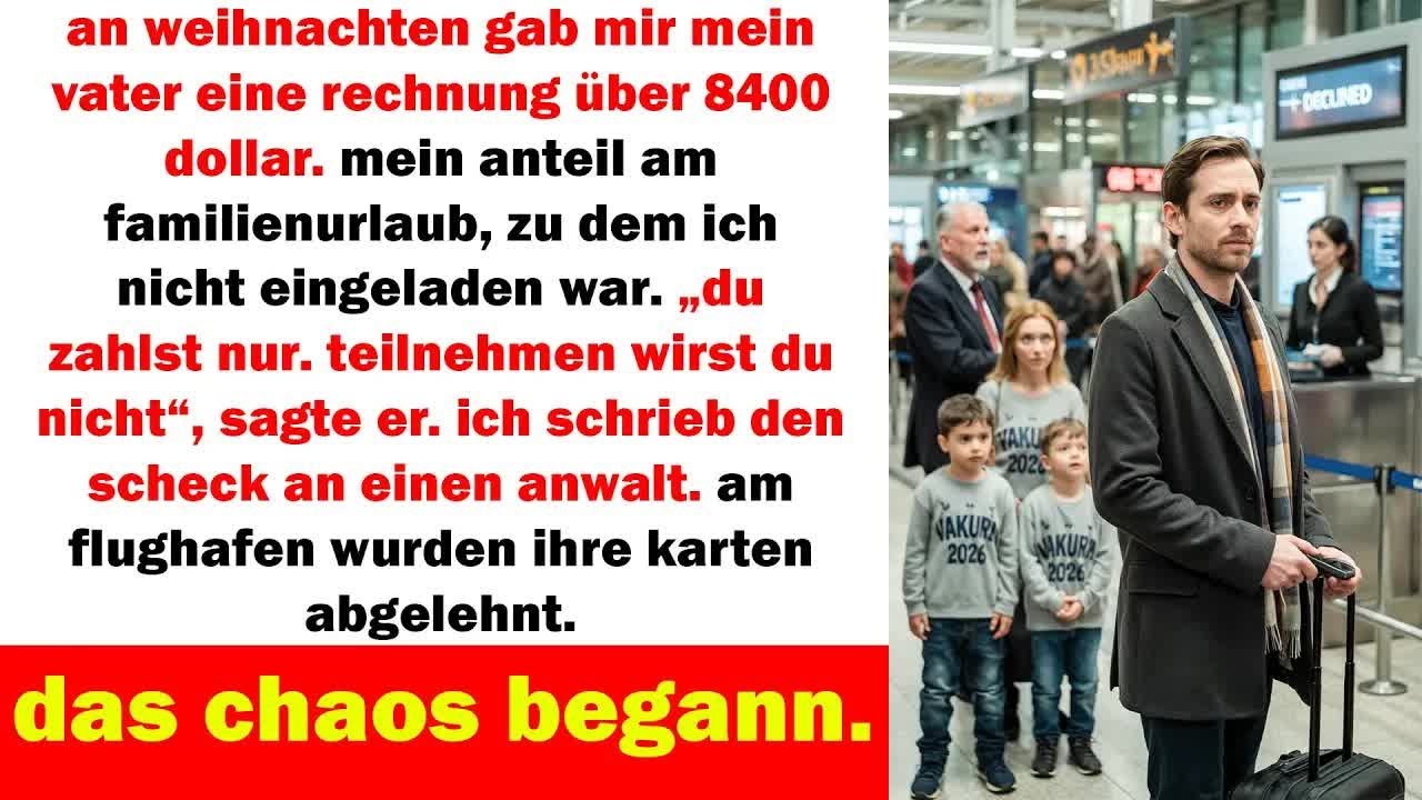 mein vater forderte 8400 dollar für einen urlaub ohne mich – ich schickte alles zum anwalt aber
