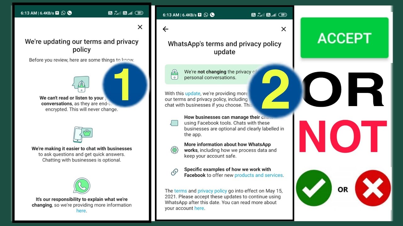 whatsapp privacy policy accept or not | whatsapp privacy new update