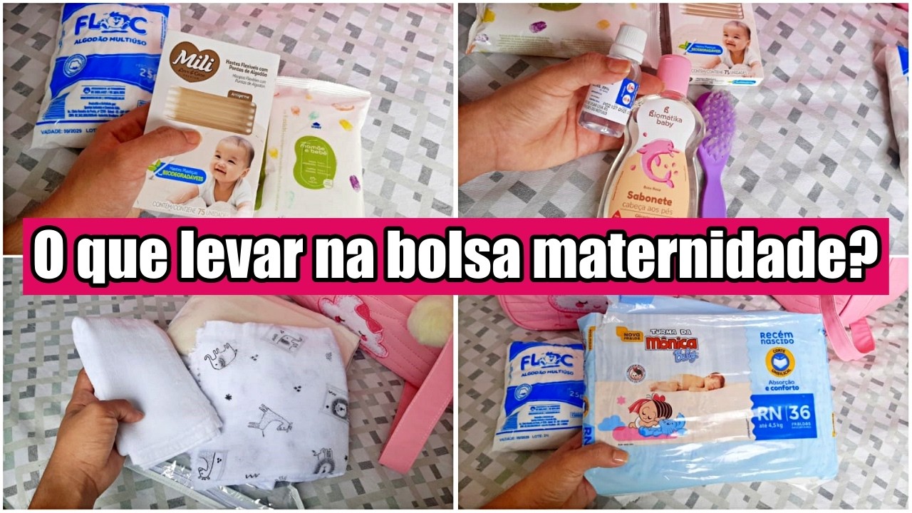Montando a bolsa maternidade em 5 minutos: veja o que levei!