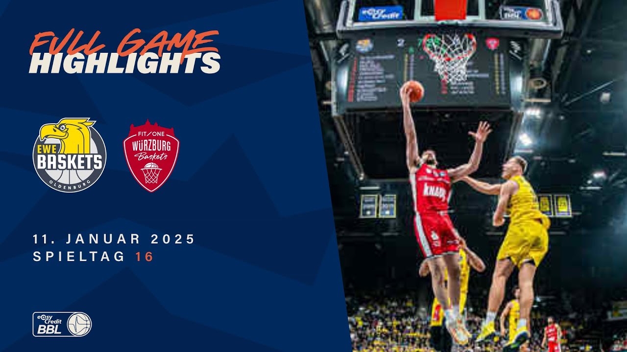 EWE Baskets Oldenburg vs. FIT/One Würzburg Baskets - Full Game Highlights - Spieltag 16, 2024/25