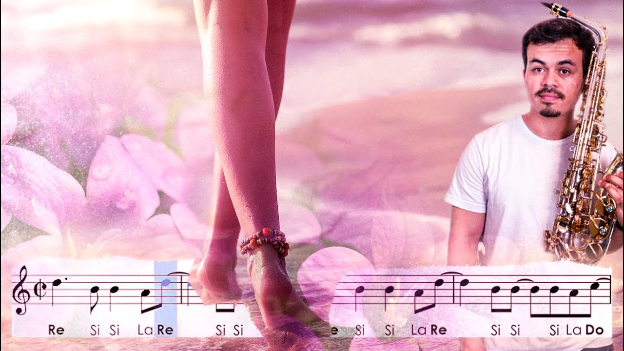 Sax alto - "Garota de Ipanema": partitura com notas.