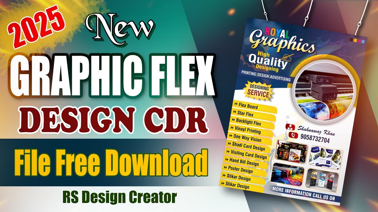 Printing Press New Flex Design 2025 | Flex Banner Design | CDR File Download | Coral DRAW Tips ✔