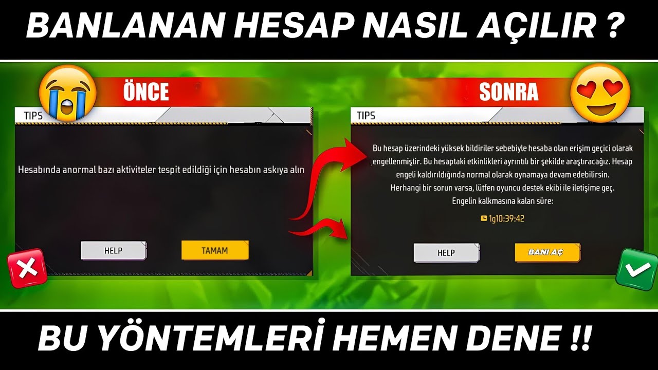 FREE FİRE BAN KALDIRMA 2024 👨🏻‍💻FREE FİRE BANLANAN HESAP NASIL AÇILIR ?  (2024)