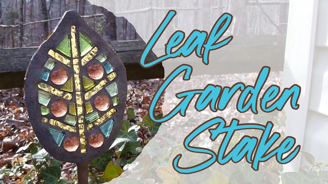 Leaf Garden Stake - Mosaic Garden Art #mosaic #gardendecor #leaf #suncatcher #leafart