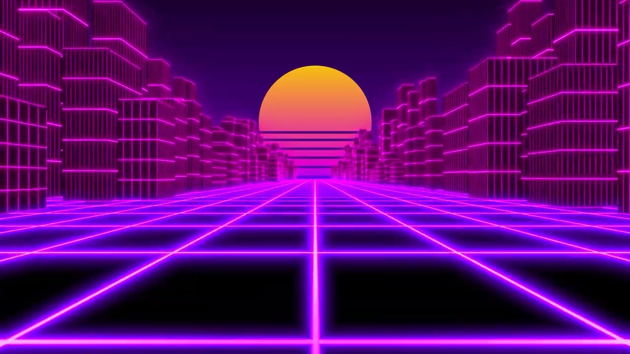 Neon Cyber Landscape Aesthetic Free Background Videos, No Copyright | All Background Videos