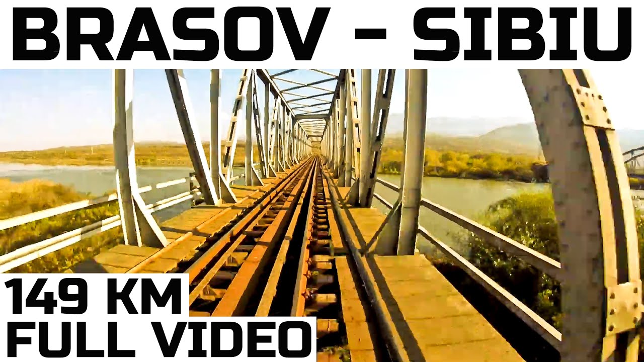 Brasov-Sibiu full backview trainride Kronstadt-Hermannstadt Zugfahrt