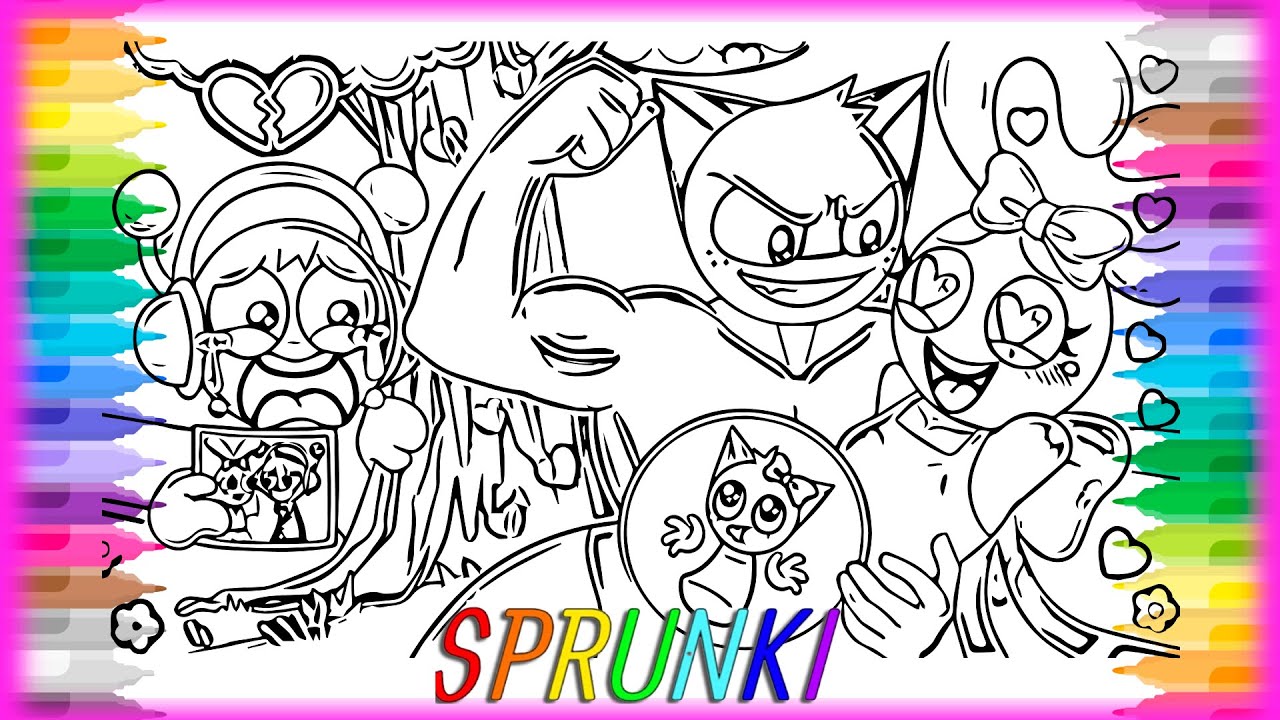OREN & PINKI SAD LOVE STORY - Incredibox SPRUNKI Coloring Pages | Satisfying Coloring SPRUNKI 🔥