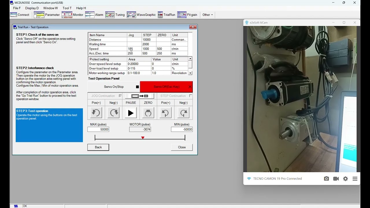 1. Panasonic Servo Drive MCDLN35SE TEST AND JOGGING WITH PANATERM