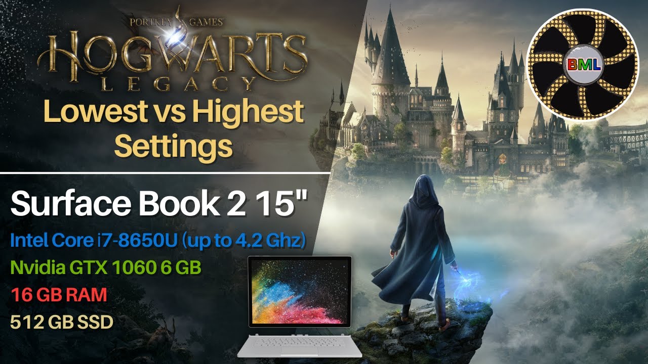 Hogwarts Legacy Benchmark - GTX 1060 6GB Mobile, i7-8650U @ 1.9Ghz (4.2Ghz) | Surface Book 2 15