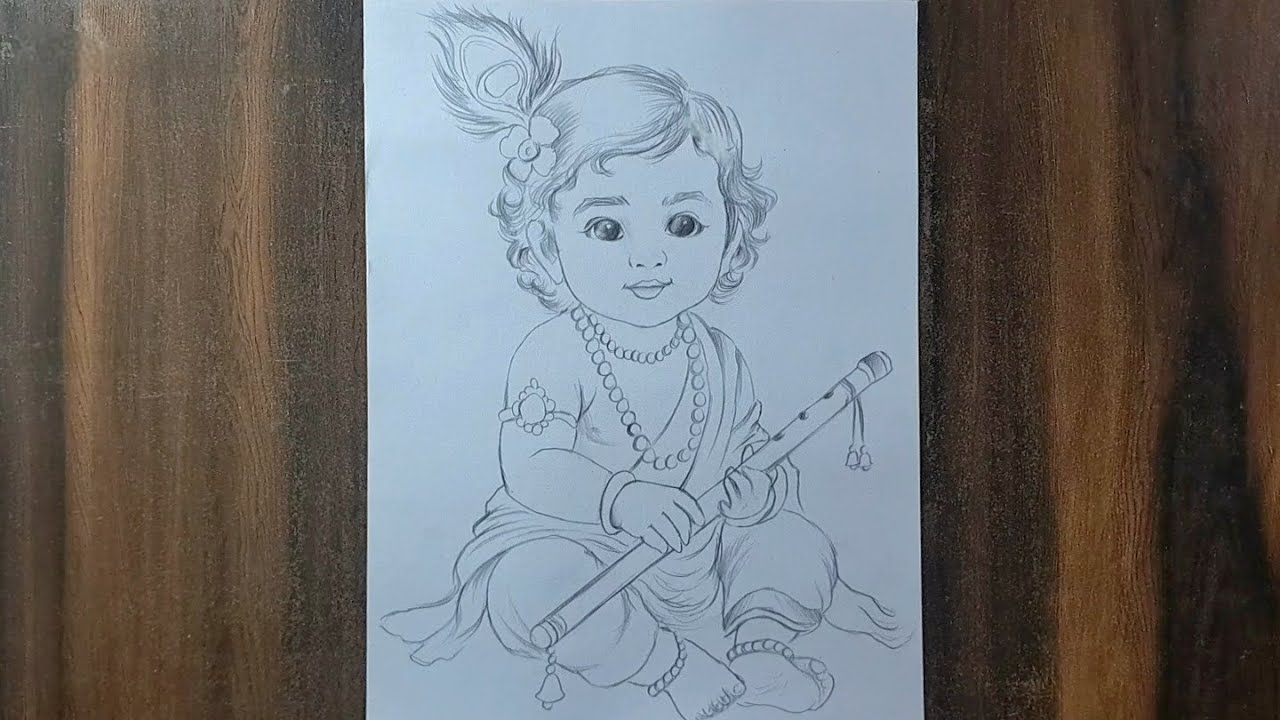 Krishna ji Drawing | Cute Krishn Ji Drawing | Part -1 | Janmashtami Special Drawing |