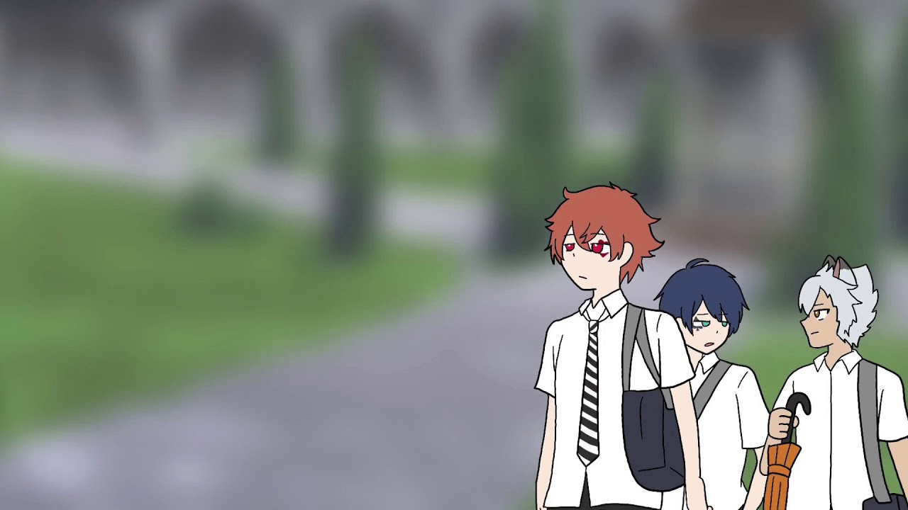 【手描きツイステ】NRC生と旅立ちの朝【男子高校生の日常パロ】