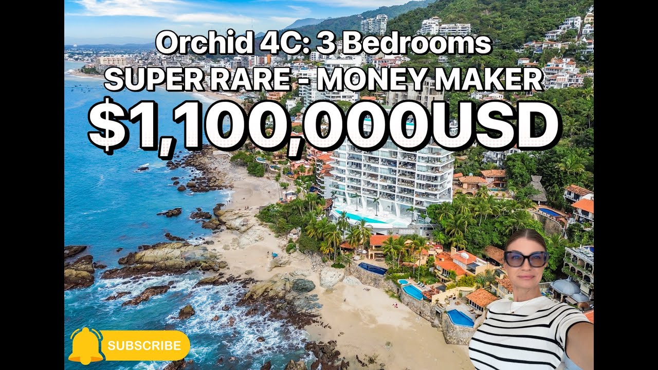 Luxury Living in Puerto Vallarta | Video Tour Inside Orchid 4C | 3 bedrooms are rare | $1,100,000USD