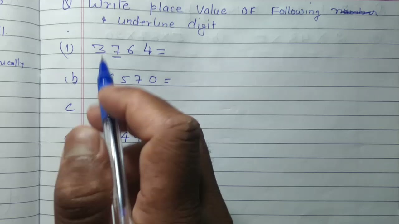 Write the place value of the  underlined digit - Class 3  |Find the place value of underlined dugit
