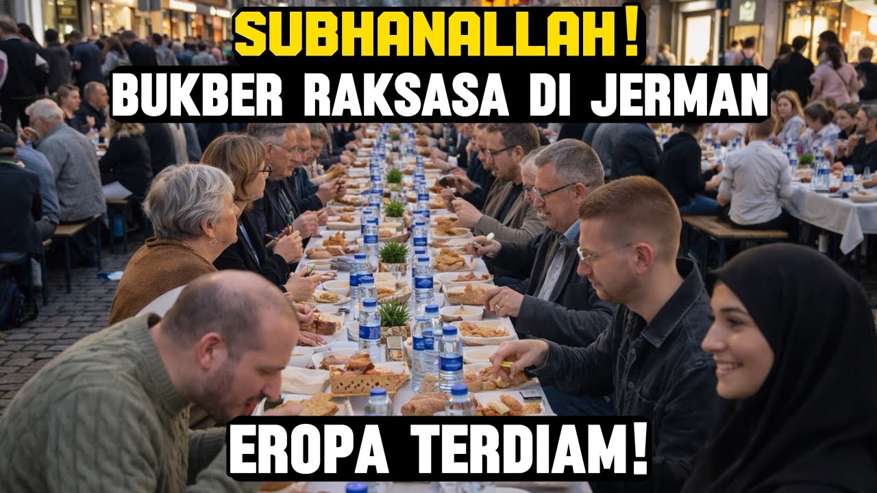 MENGGETARKAN! Jalanan Frankfurt Dipenuhi Ribuan Orang Buka Puasa Bersama, Eropa Tercengang