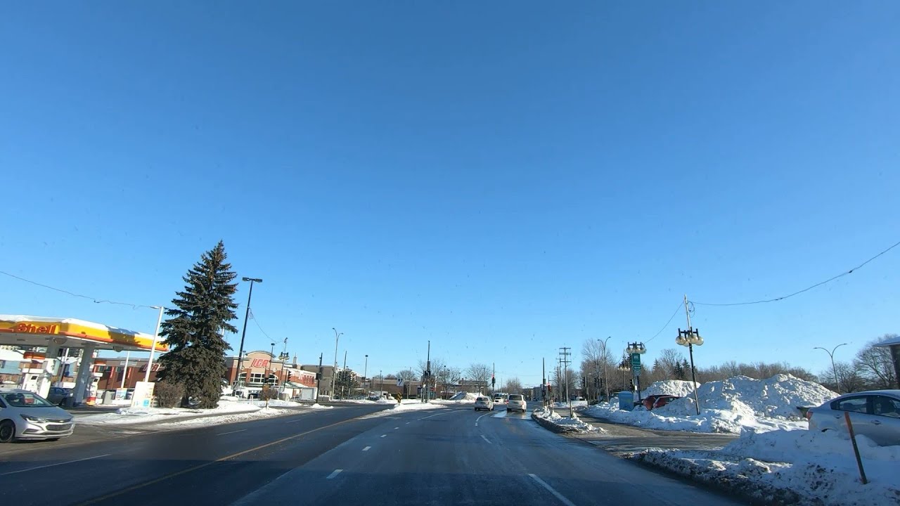 Driving Around Montreal-Nord | Snowy City Streets | Canada