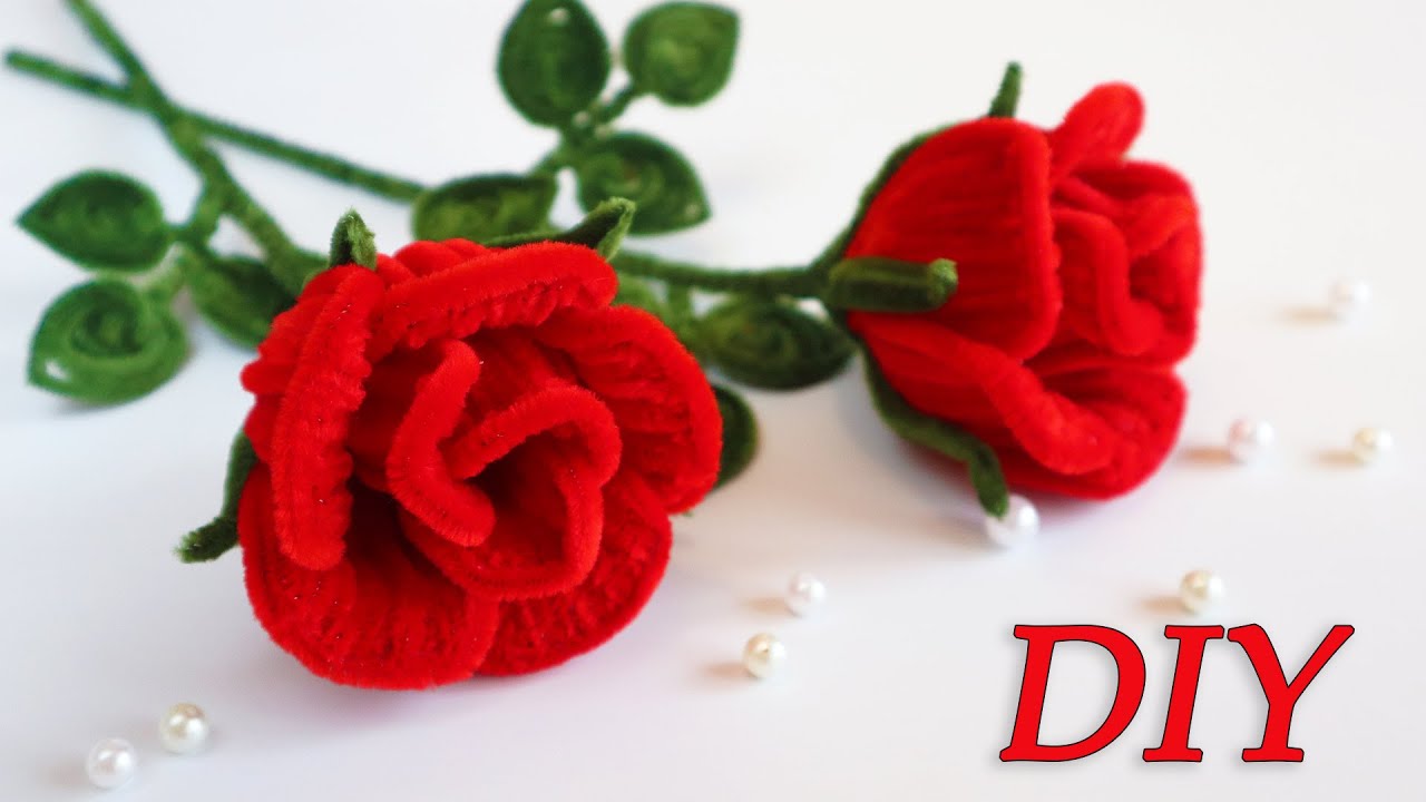 🌹Роза бархатная из синельной проволоки🌹Как сделать Розу своими руками