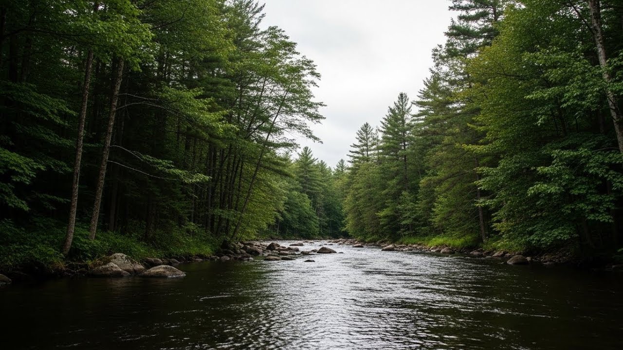 Forest Stream River 🌲🌊 Gentle Flowing Water for Sleep and Meditation #2098