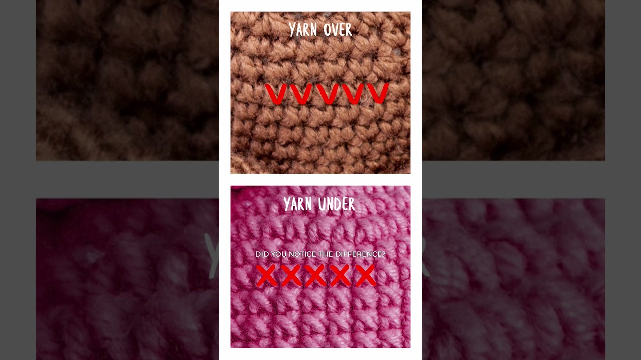 Yarn Over vs Yarn Under: What's the difference? #crochet