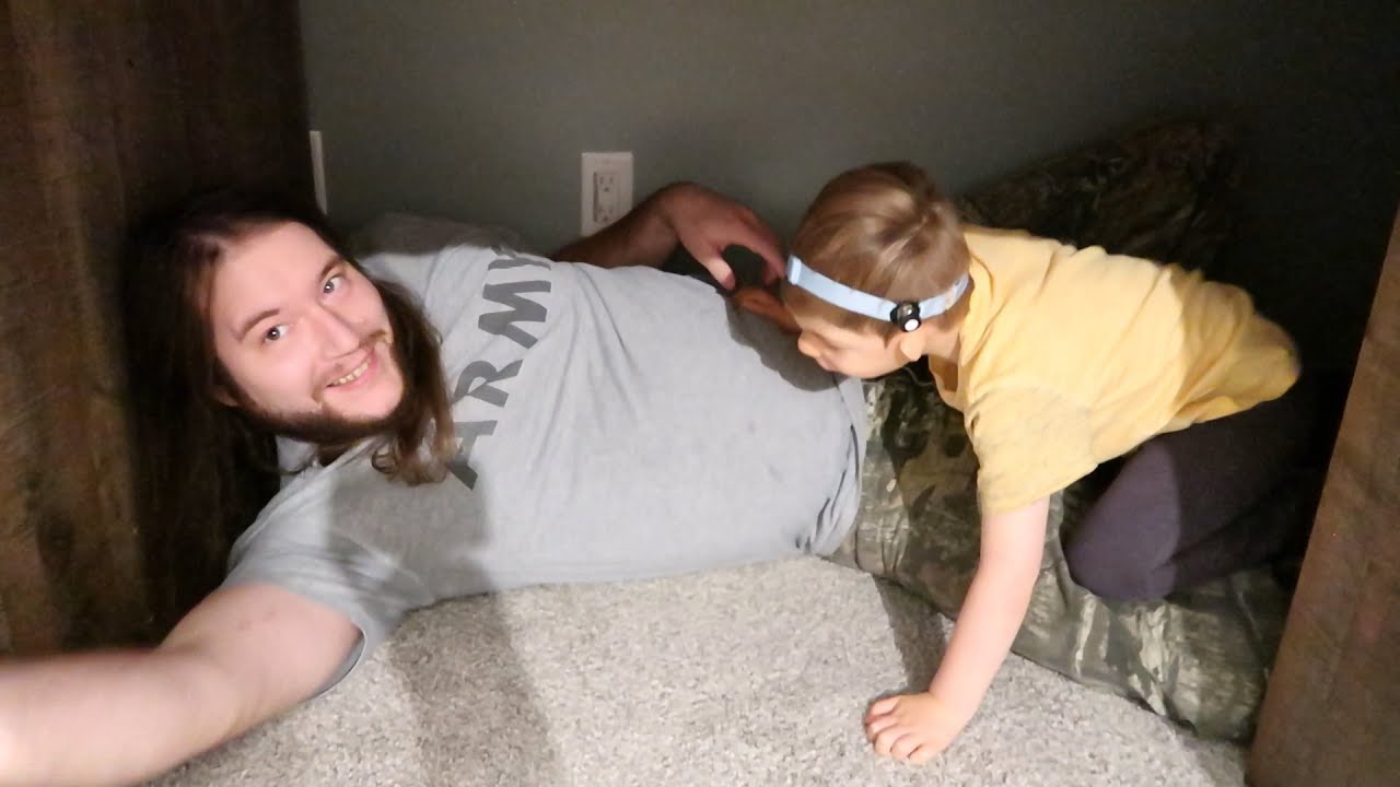 Toddler climbs on dads FACE | toddler laughing