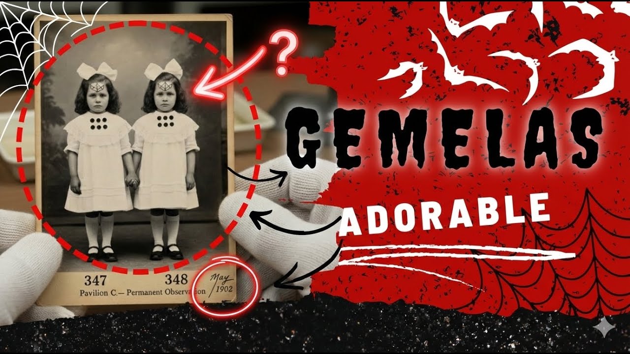 Foto de 1902: gemelas con moños, adorable… hasta ver un diminuto número de paciente.